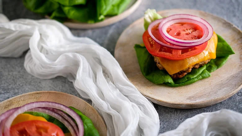 Turkey burgers on plate