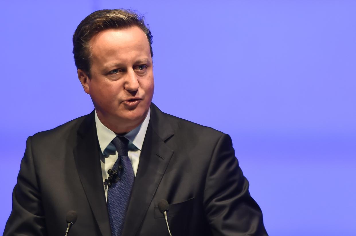 Former British prime minister David Cameron delivers the keynote address during the World Travel and Tourism Conference in Bangkok on April 26, 2017.
Cameron condemned Donald Trump's attempts to ban people from six Muslim countries from travelling to the United States, saying the policy 