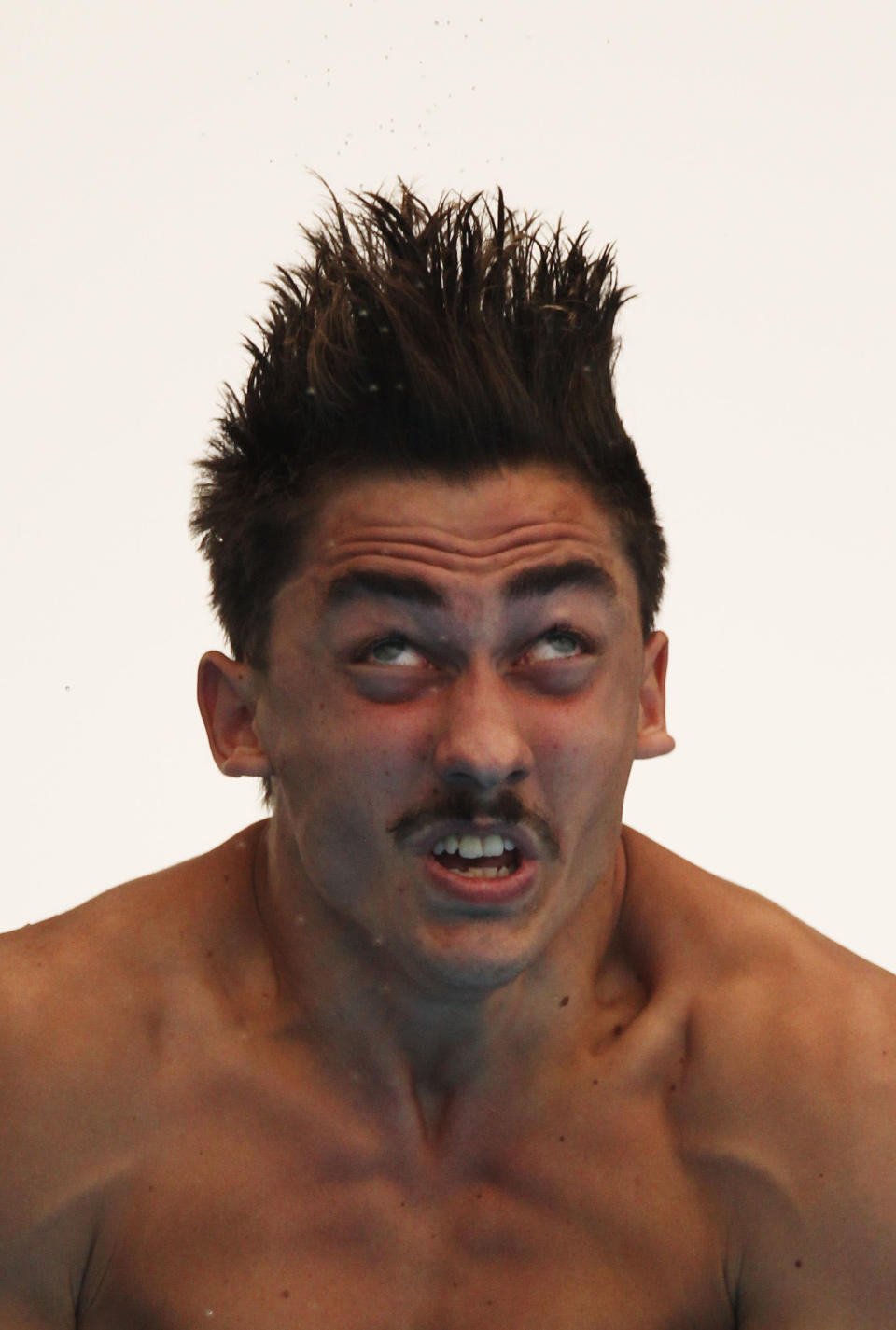 "Do my eyebrows look ok?" Jonathan Joernfalk of Sweden competes in the Men's 3m Springboard preliminary round during Day Six of the 14th FINA World Championships at the Oriental Sports Center on July 21, 2011 in Shanghai, China. (Photo by Ezra Shaw/Getty Images)