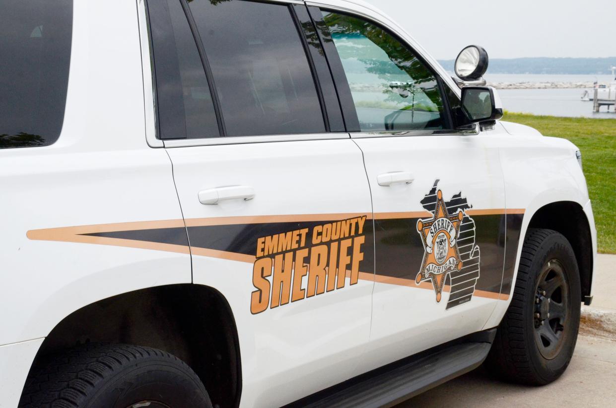 An Emmet County Sheriff's Office vehicle is shown.