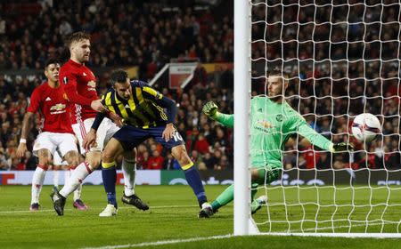 Britain Football Soccer - Manchester United v Fenerbahce SK - UEFA Europa League Group Stage - Group A - Old Trafford, Manchester, England - 20/10/16 Fenerbahce's Robin van Persie scores their first goal Action Images via Reuters / Jason Cairnduff Livepic