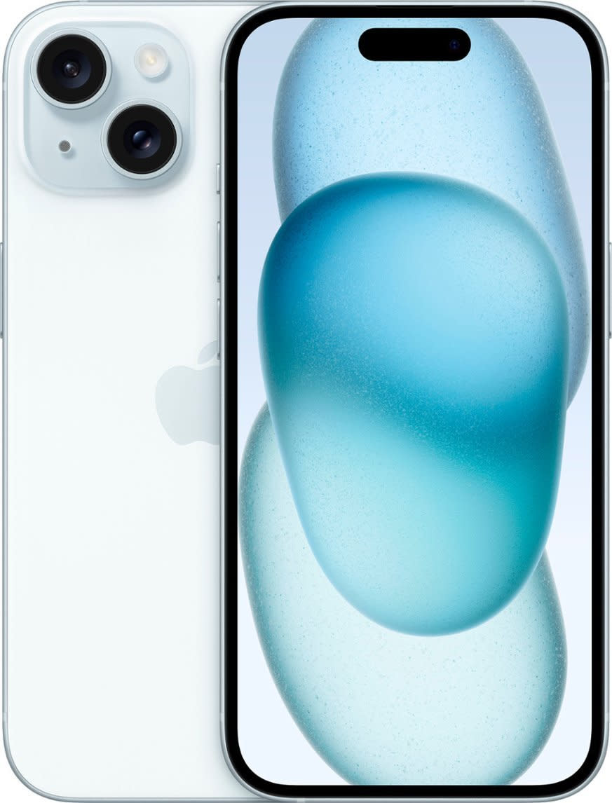 Apple iPhone 15 in blue.