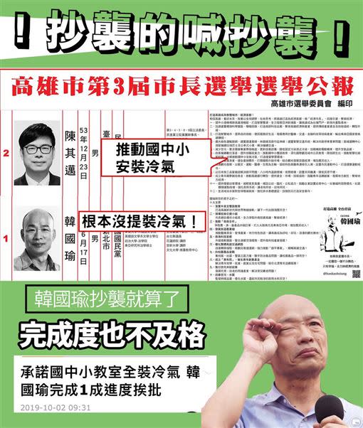 張博洋提出，陳其邁將冷氣政策列入2018年選戰政見。（圖／翻攝自張博洋講Hak啦 臉書）