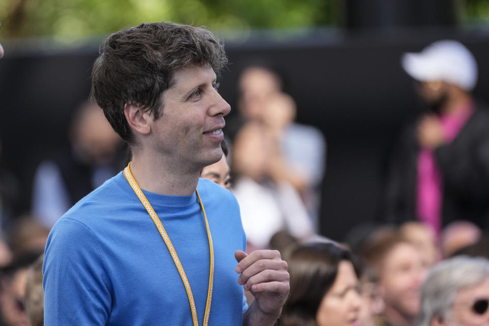 OpenAI CEO Sam Altman attends an Apple event announcing new products in Cupertino, Calif., Monday, June 10, 2024. (AP Photo/Jeff Chiu)