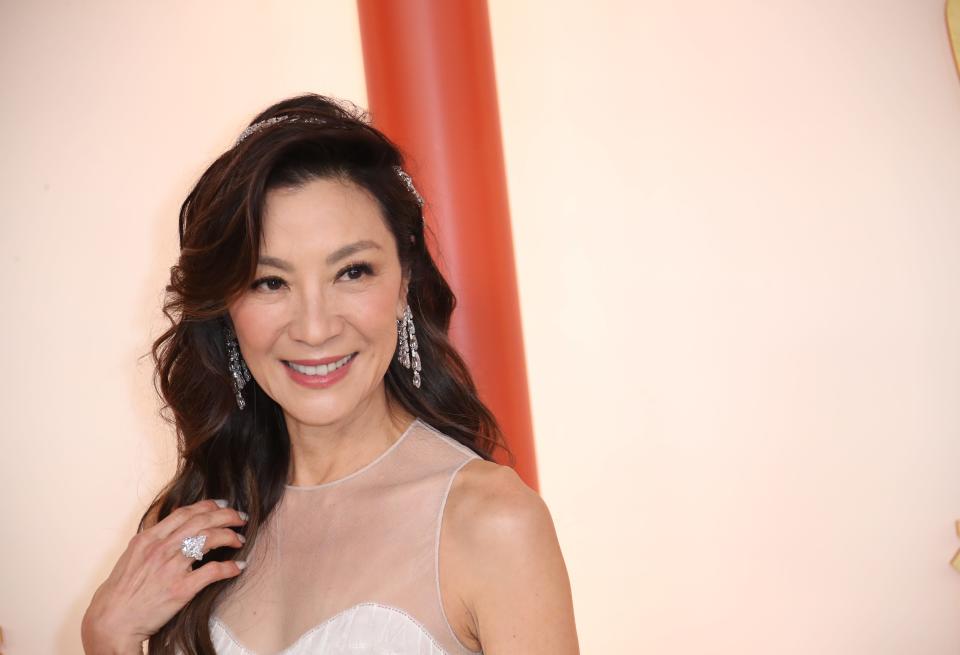 Michelle Yeoh arrives at the 95th Academy Awards at the Dolby Theatre in Los Angeles.