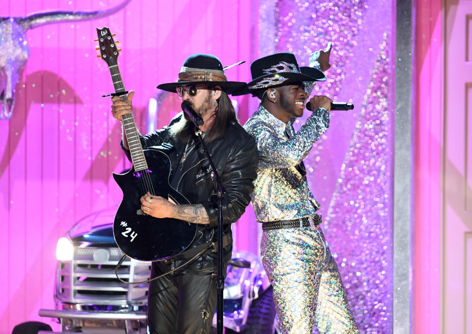 Billy Ray Cyrus and Lil Nas X perform onstage during the 62nd Annual Grammy Awards on Jan. 26, 2020, in Los Angeles. (Photo: Kevin Winter via Getty Images)