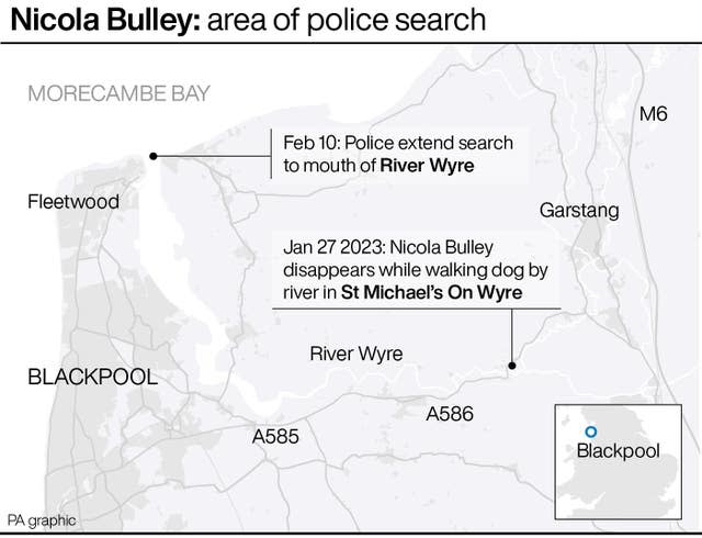 Nicola Bulley: área de búsqueda policial