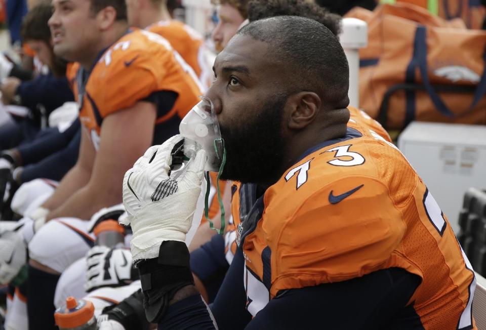 Russell Okung, shown with the Denver Broncos during the 2016 season, outlined why NFL players need to fight for guaranteed deals. (AP)