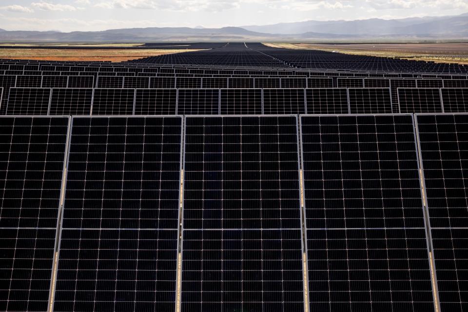 Rows of photovoltaic panels are pictured at the Appaloosa Solar 1 project near Cedar City on Thursday, June 8, 2023. | Spenser Heaps, Deseret News