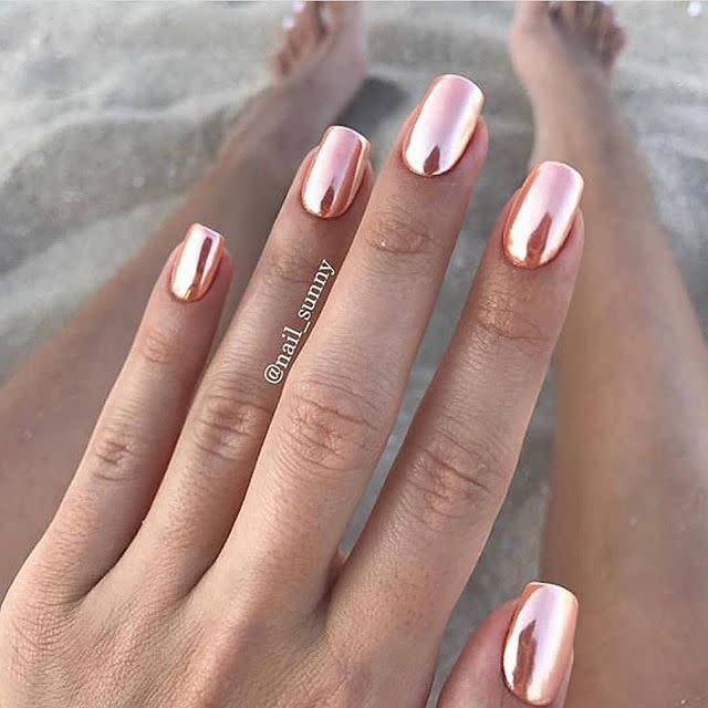 Gold Metallic Nails