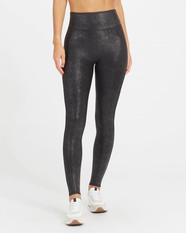 mama) Spanx  NEW Faux Leather Snake Shine Leggings