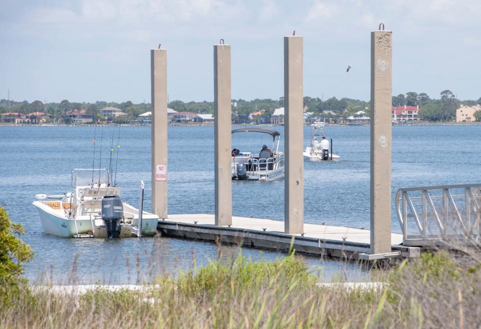 Boaters take advantage of the sunny day in Santa Rosa Sound off Navarre Beach on Wednesday, May 26, 2021.