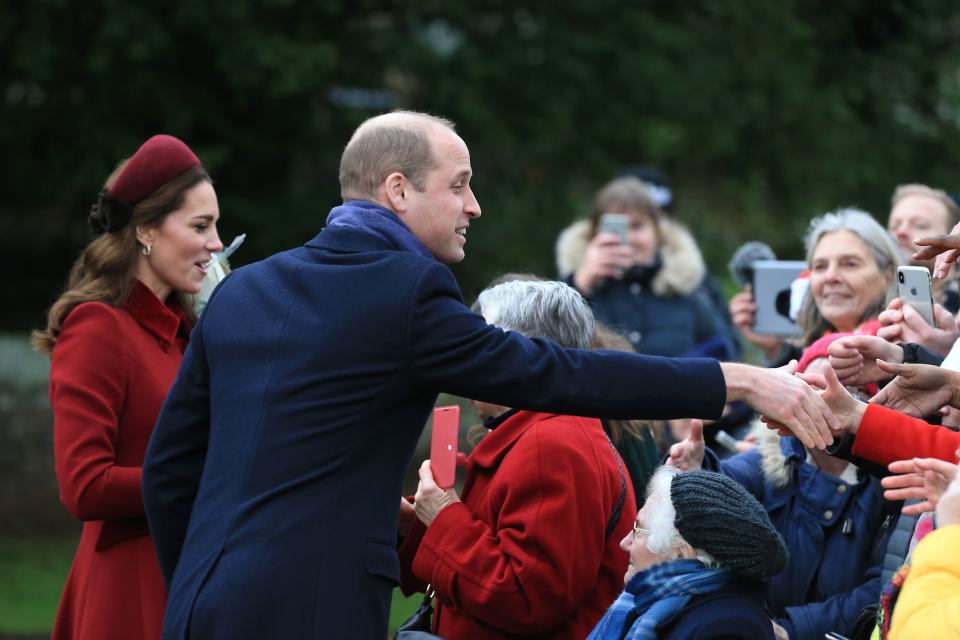 Kate Middleton and Prince William greet the public 