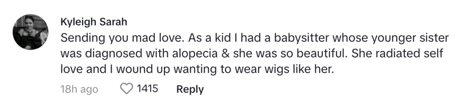 sending you mad love. As a kid, i had a babysitter whose younger sister was diagnosed and she was so beautiful. She radiated self love and I wound up wanting to wear wigs like her