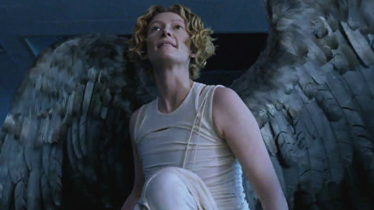 Tilda Swinton as Gabriel in 'Constantine'. (Credit: Warner Bros)