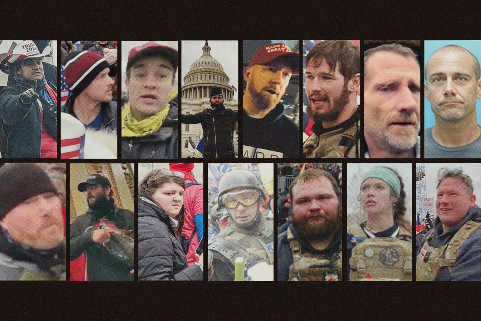 Images of rioters at the Capitol in Washington on Jan. 6, 2021. (NBC News)
