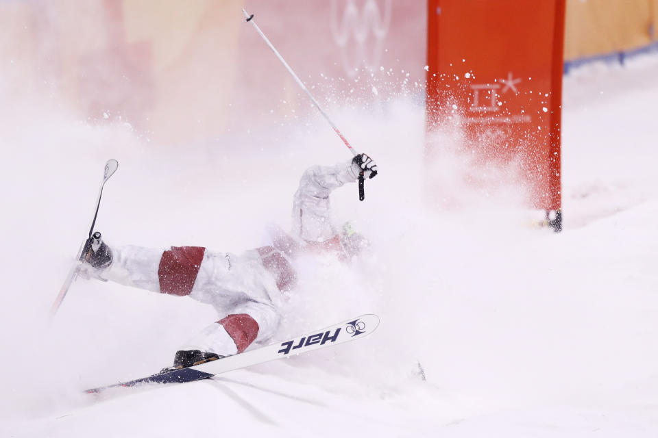 Philippe Marquis crashed out of the men’s moguls final, but it was remarkable that he was even competing at the Olympics in the first place. (Getty)