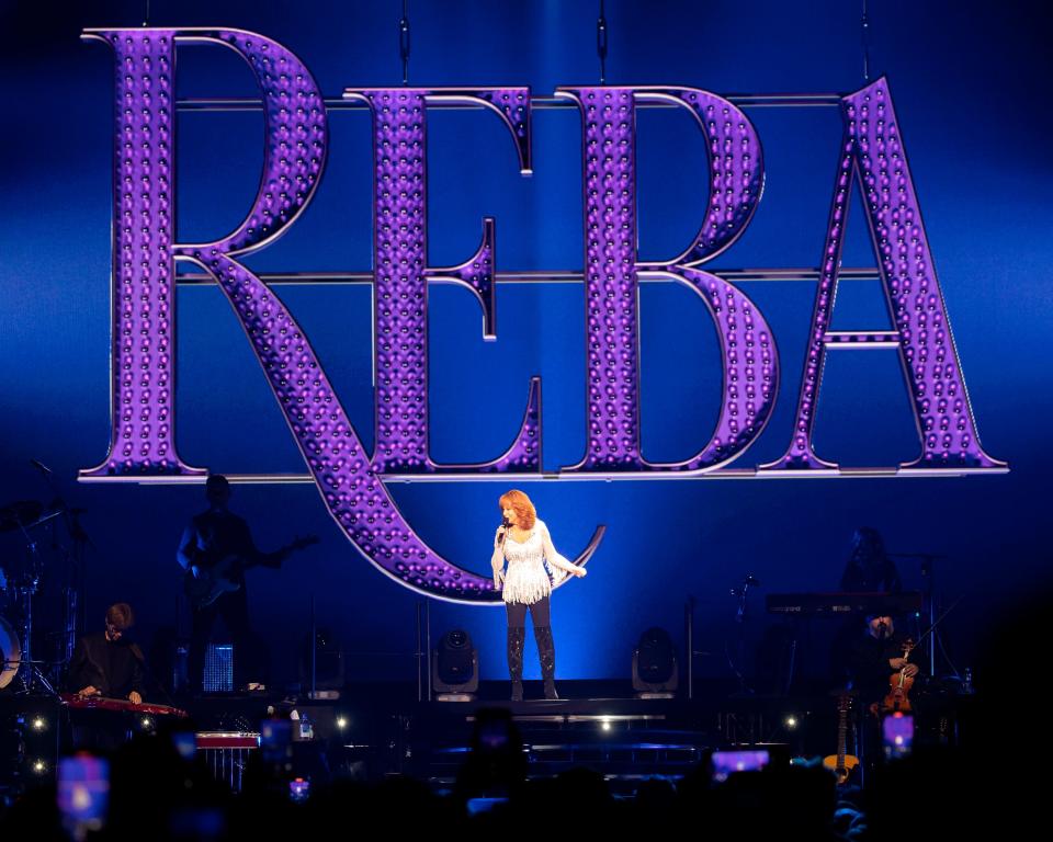 Reba McEntire performs in front of a near-sellout crowd Saturday at the Paycom Center in Oklahoma City.