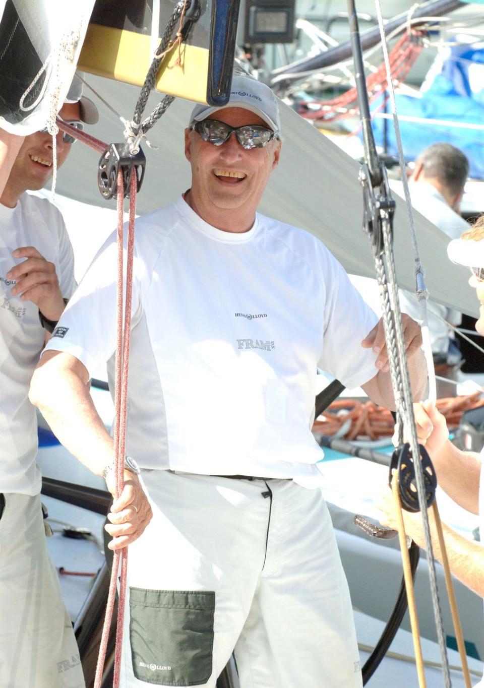 king harald of norway on board of the 