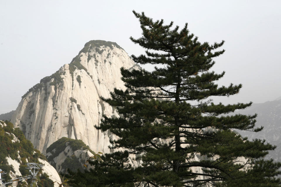 Pictured is the peak of Huashan Mountain in the Qinling Mountain Range, is one of the Five Sacred Mountains of China where a university student reportedly fell to her death.