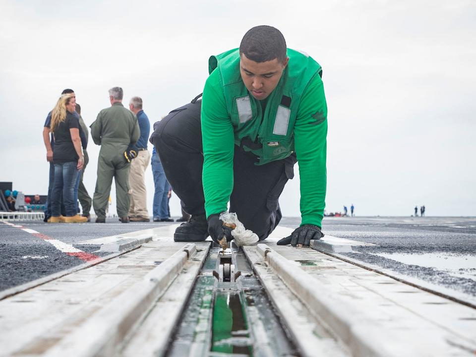 Navy aircraft carrier Gerald R. Ford sailor EMALS