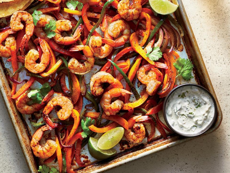 Sheet Pan Shrimp Fajitas