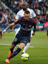 Soccer Football - Ligue 1 - Paris St Germain vs RC Strasbourg - Parc des Princes, Paris, France - February 17, 2018 Paris Saint-Germain’s Layvin Kurzawa in action REUTERS/Benoit Tessier