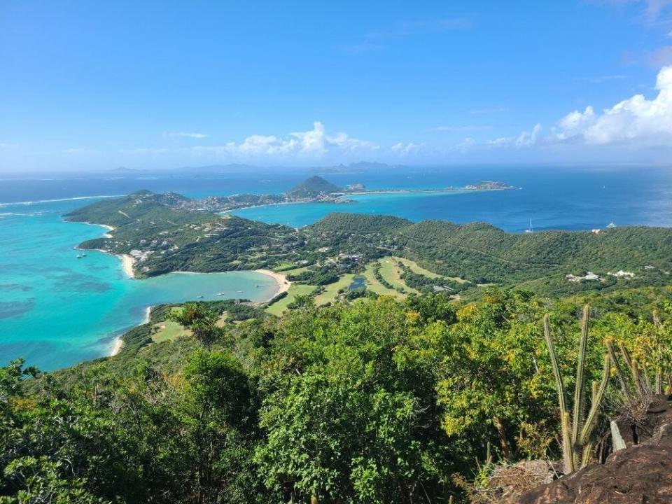 aerial view of island of Canouan