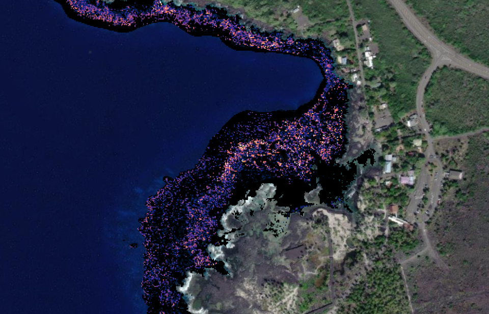 Coral Mortality Map Of Honaunau Bay Hawaii