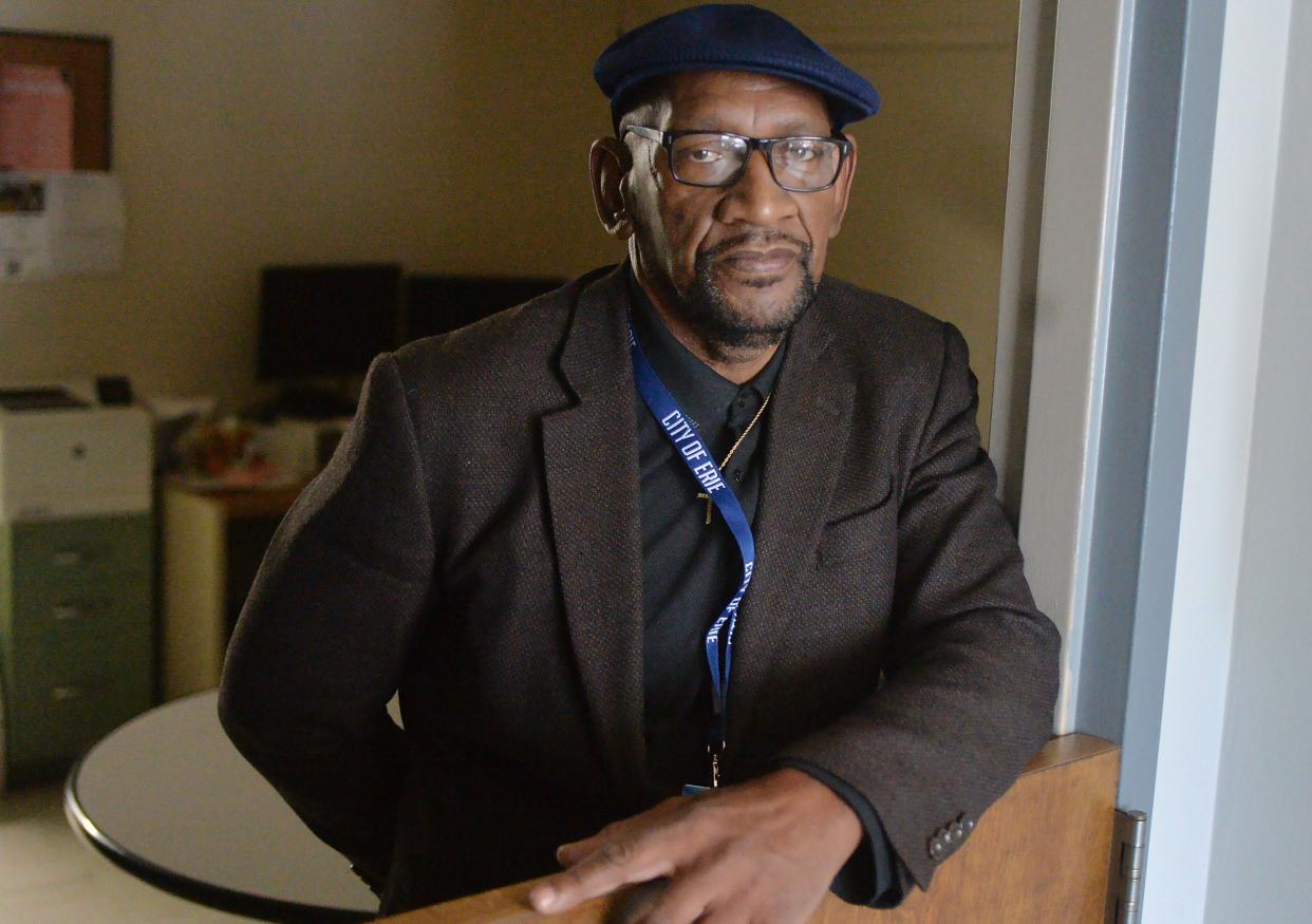 Daryl Craig, Community Liaison for the city of Erie, is shown near his fifth-floor office in Erie on April 25, 2024.