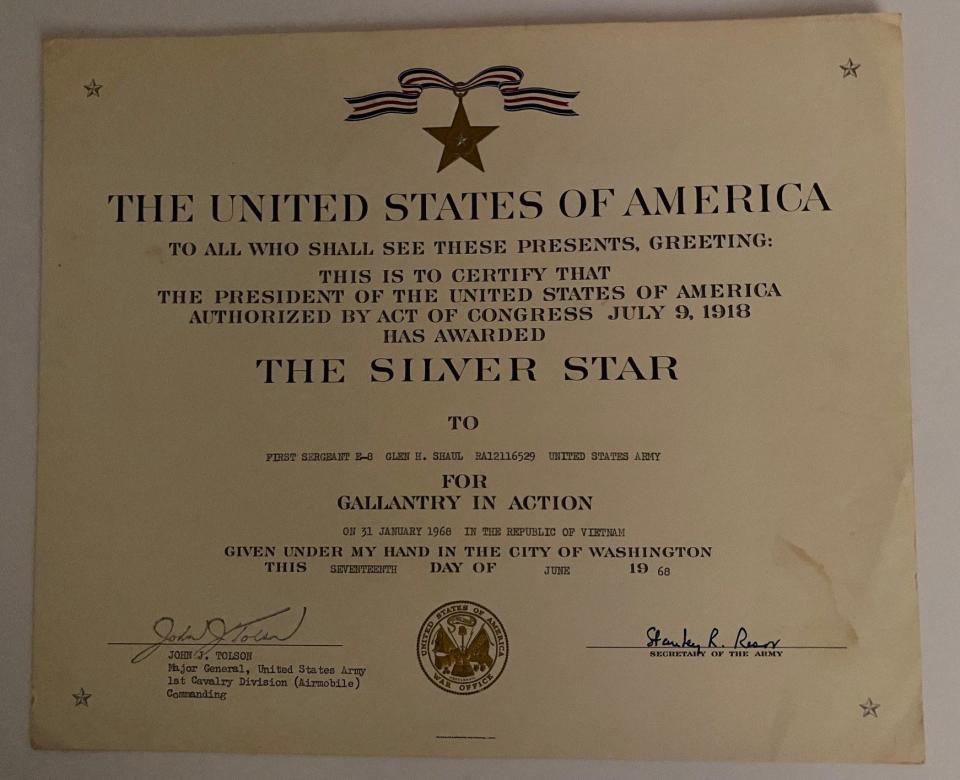 Glen Shaul's Silver Star citation