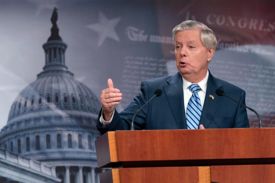 "It's time for him to go. He's a war criminal," U.S. Sen. Lindsey Graham said March 16 in comments where he doubled down on for the people of Russia to stand up to Putin.