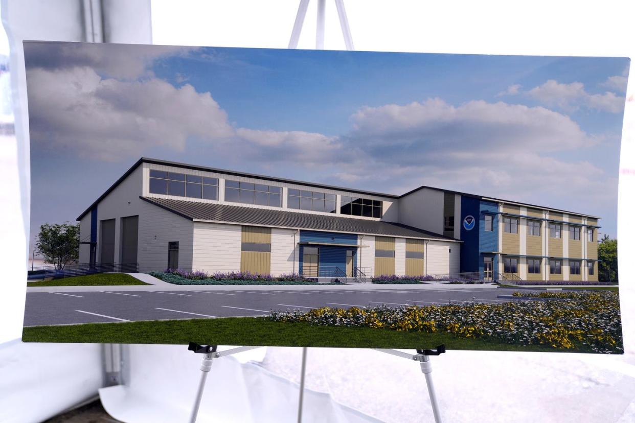 An artist's rendering of the new facility that will serve as the future home of the NOAA Marine Operations Center-Atlantic. Four NOAA research vessels will be based at the new facility, which will also serve as the headquarters for the agency's Atlantic fleet.