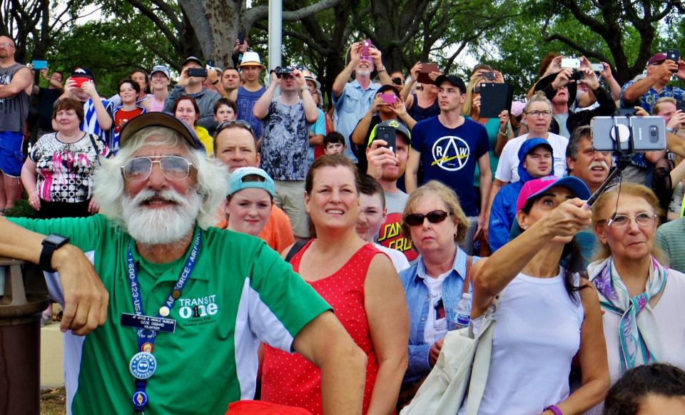 Ozzie Osband watches a launch amid a surge of spectators at Space View Park in Titusville.