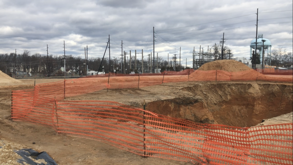 Image: Vinland new fire station site 2
A view Jan. 20, 2023 of the future site of a city of Vineland fire station at 200 North West Boulevard. The former confections factory is gone but site work remains, including a remaining hole as seen here from Plum Street.
(Photo: Joseph P. Smith)