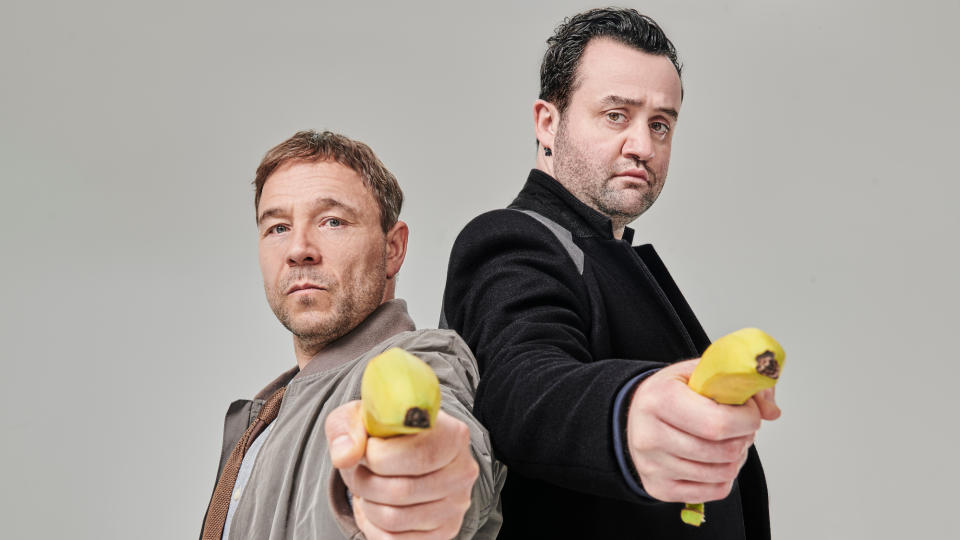 Stephen Graham and Daniel Mays are cop partners in 'Code 404'. (Credit: Andrea Southam/Sky)