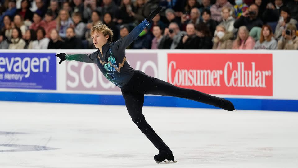 Malinin competes in the men's free program at Texas Events Center. - Chris Jones/USA Today Sports/Reuters