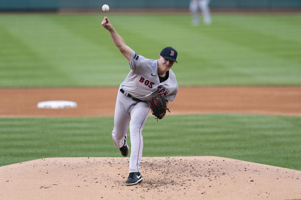 Boston Red Sox starting pitcher Nick Pivetta delivers during the first inning of the team's baseball game against the Washington Nationals, Tuesday, Aug. 15, 2023, in Washington. (AP Photo/Stephanie Scarbrough)