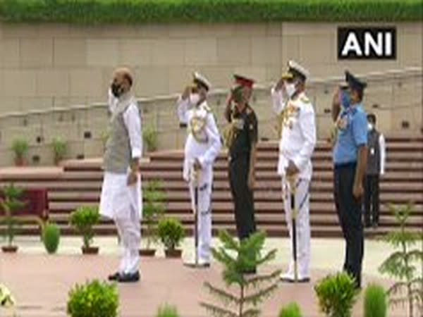 Defence Minister Rajnath Singh at National War Memorial. (Photo/ANI)