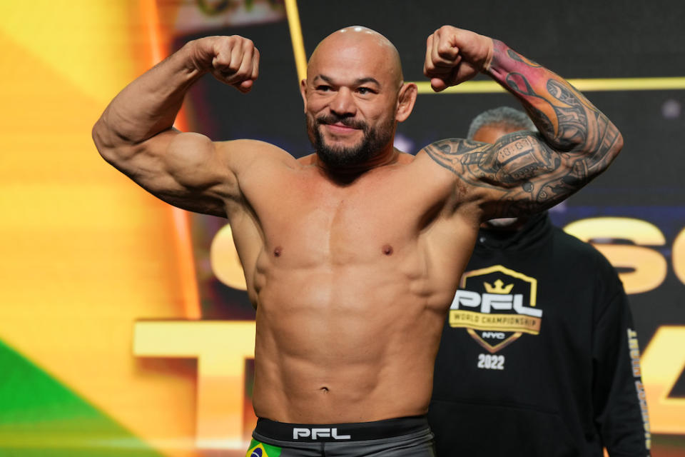 2022 PFL Championship Ceremonial Weigh In at the The Manhattan Center in New York, New York, Thursday, Nov. 24, 2022. (Cooper Neill / PFL)