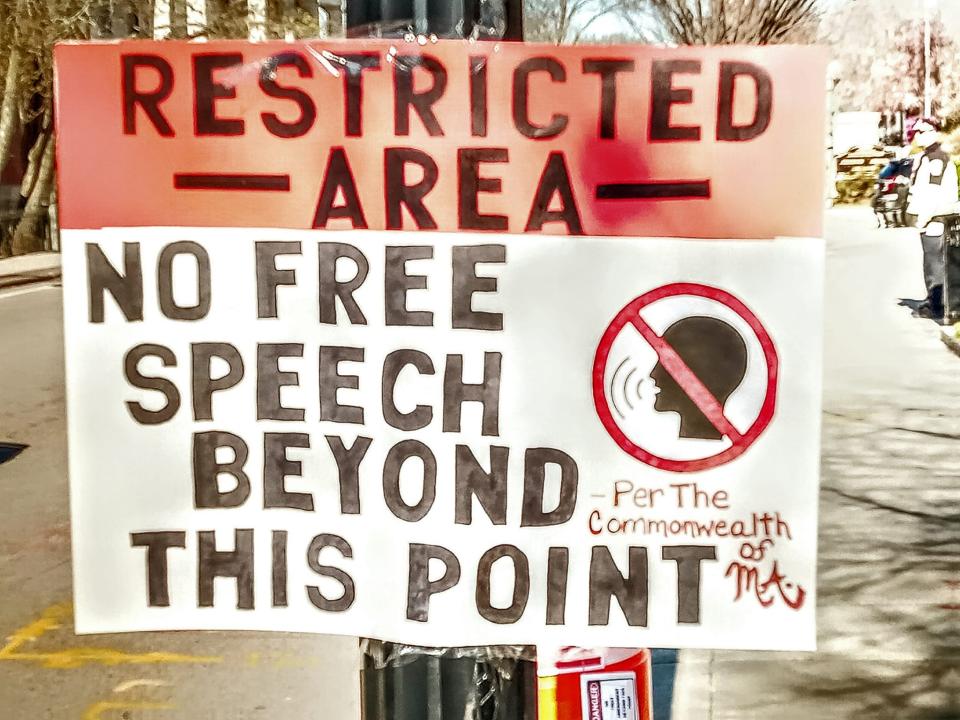 A 200-foot no-protest area Norfolk Superior Court in Dedham has not been well received by pro-Karen Read demonstrators.