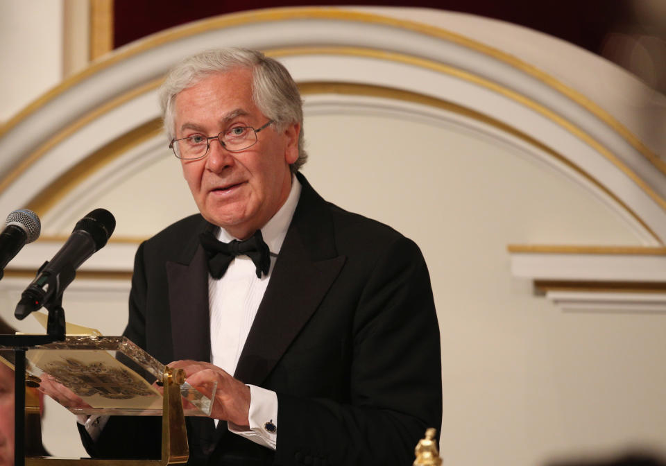 LONDON, ENGLAND - JUNE 19:  Governor of the Bank of England, Mervyn King, addresses the audience of the 'Lord Mayor's Dinner to the Bankers and Merchants of the City of London' at the Mansion House on June 19, 2013 in London, England. Mervyn King will address the Mansion House audience for the 10th and final time as Governor of the Bank of England before he is replaced in the post by  former Bank of Canada Governor Mark Carney on July 1, 2013. Prime Minister David Cameron has announced that the outgoing Bank of England Governor Sir Mervyn King is to be made a Life Peer.  (Photo by Oli Scarff - Pool/Getty Images)