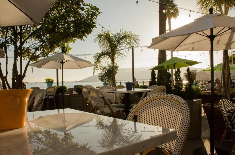 Blue Moon Over Avila wine bar and French bistro in Avila Beach offers patio seating with views of the ocean.