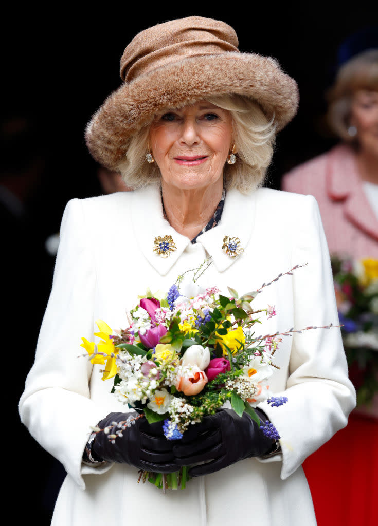 Queen Camilla wears a faux fur hat as she attends the Royal Maundy Service in 2024, PETA, Lock & Co.