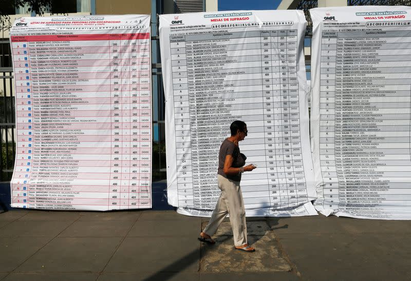 Peruvians vote to form a new Congress, in Lima