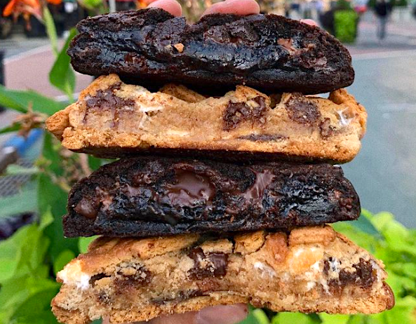 A stack of cookies from Bang Cookies.