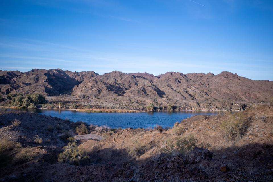 The Market trail at Buckskin Mountain State Park starts out along the highway and then gives hikers views of the Colorado River views before cutting into remote, mountainous hills. This trail is 2.3 miles roundtrip.