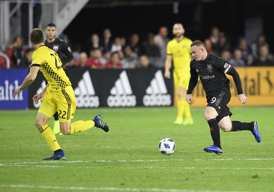 The MLS season is over for D.C. United and forward Wayne Rooney after losing to the Columbus Crew on penalties Thursday. (AP Photo/Nick Wass)