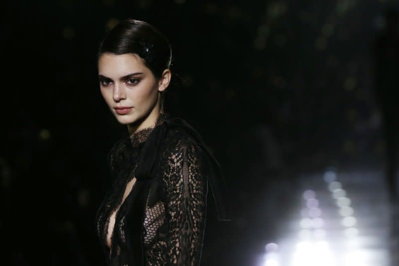 Kendall Jenner walks on the runway at the Tom Ford AW20 Show at Milk Studios on February 7, 2020, in Hollywood, Calif. She turns 28 on November 3. File Photo by John Angelillo/UPI