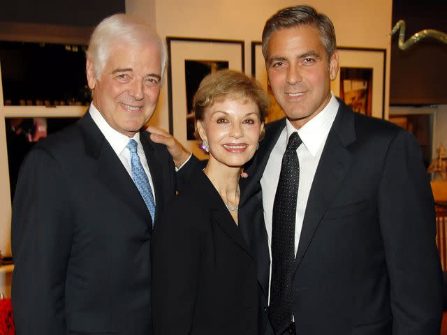 <p>KMazur/WireImage</p> George Clooney with his parents, Nick Clooney and Nina Clooney.